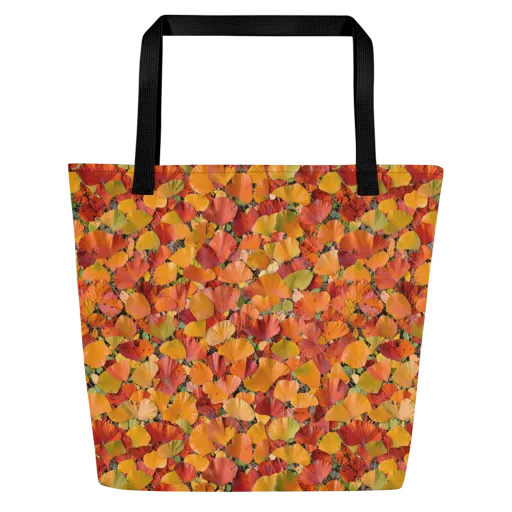 Autumn Fan Dance on a Large Tote Bag W/ Pocket