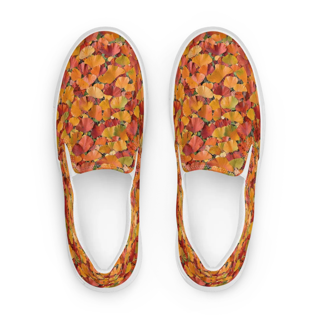 Autumn Fan Dance on Women's Slip-On Canvas Shoes — Front