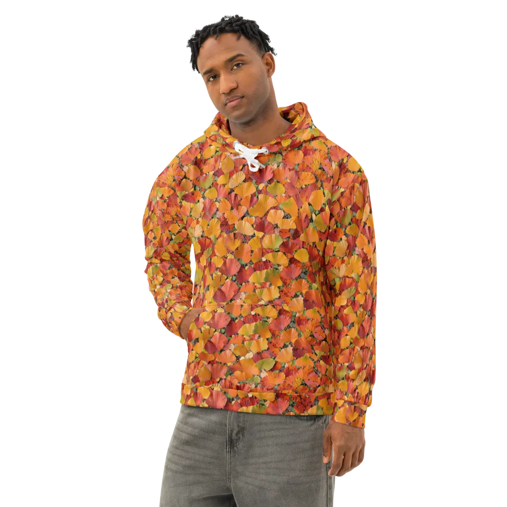 Autumn Fan Dance on Cotton Hoodie — Left Front