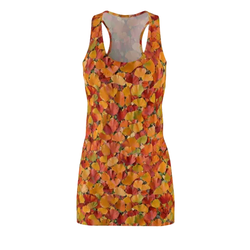 Autumn Fan Dance on a Racerback Dress