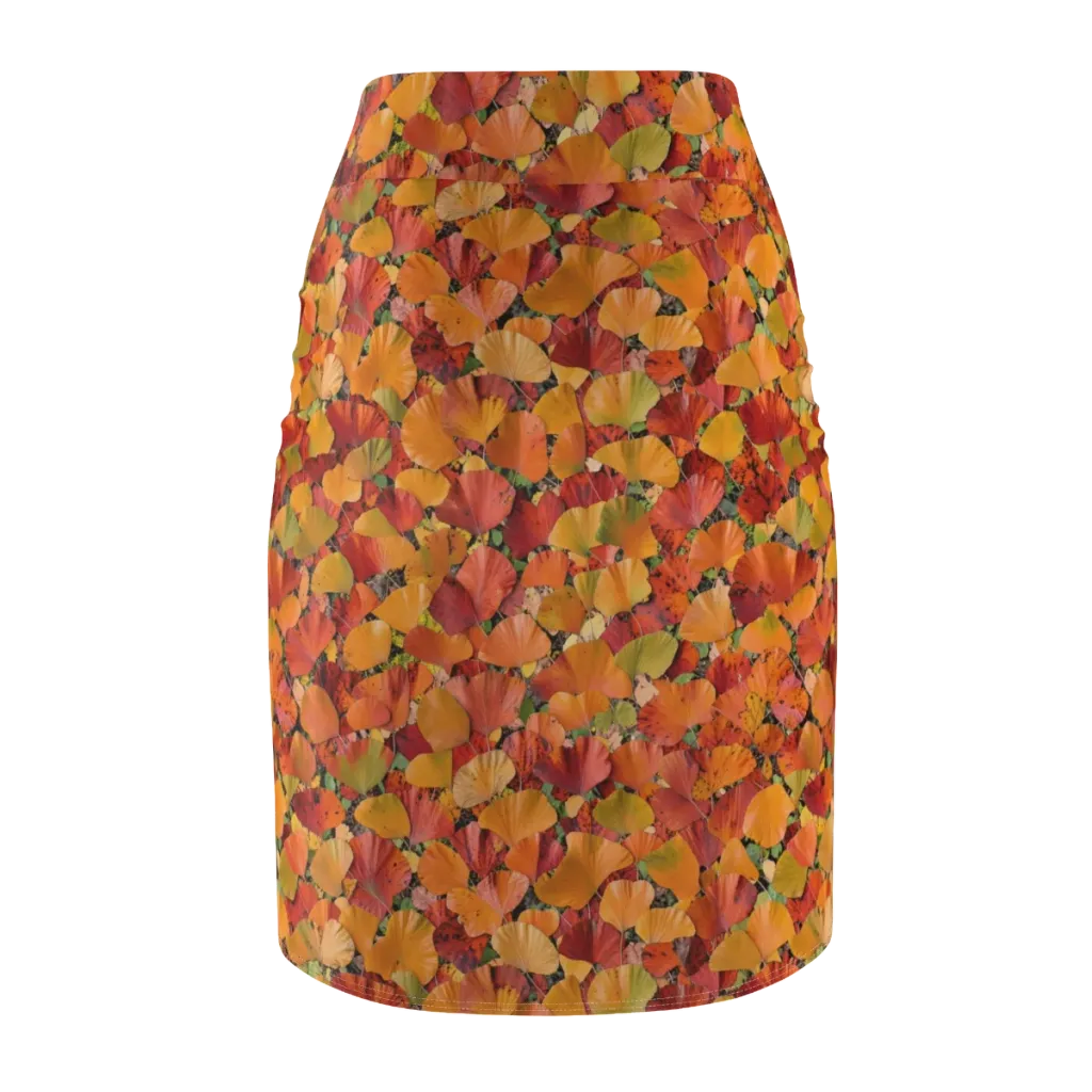 Autumn Fan Dance on Pencil Skirt — Back
