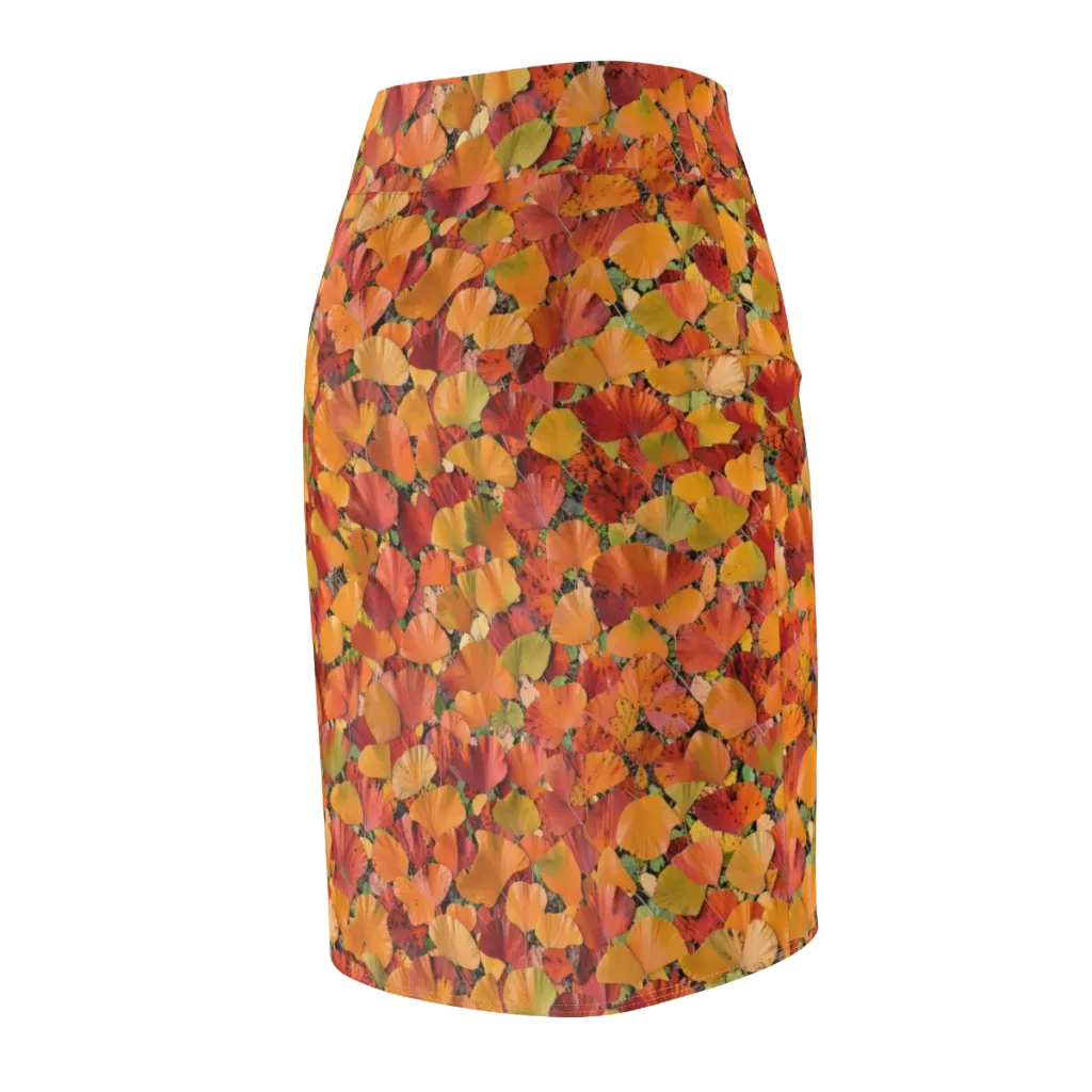 Autumn Fan Dance on Pencil Skirt — Back Side