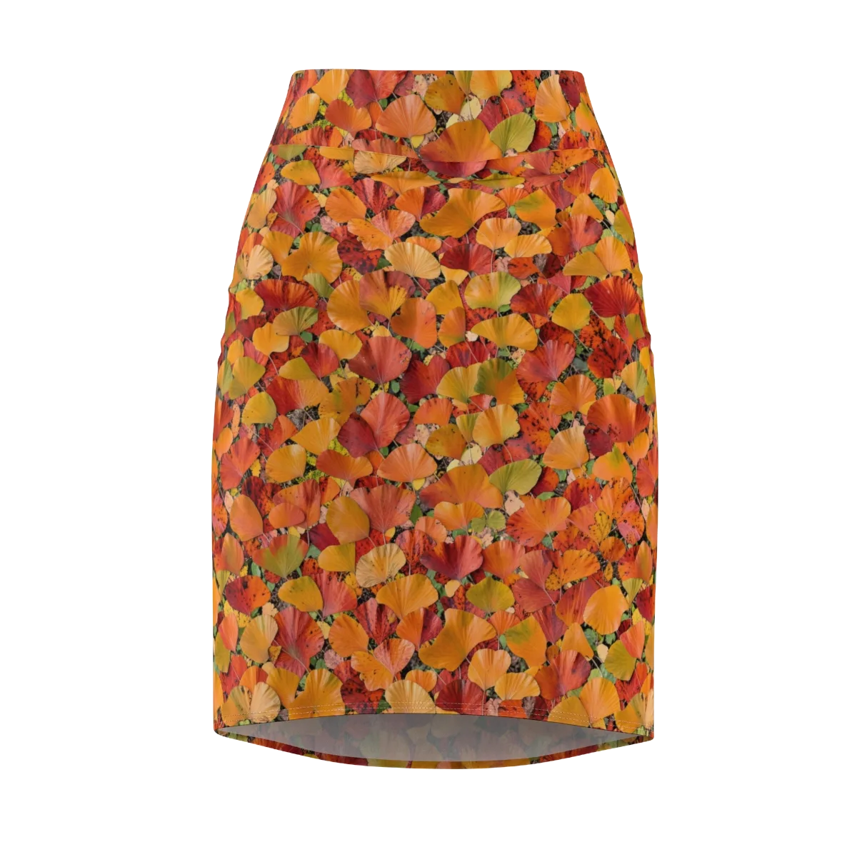 Autumn Fan Dance on Pencil Skirt — Front