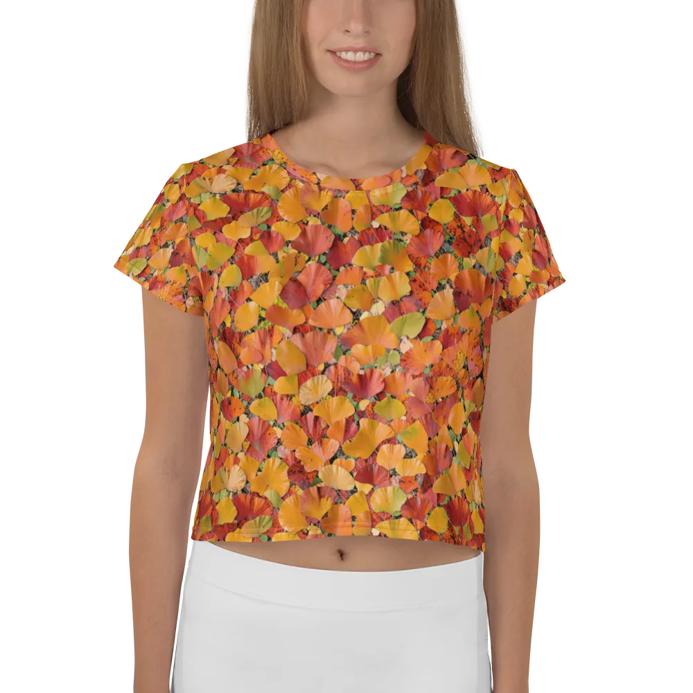 Autumn Fan Dance on Crop Tee — Front