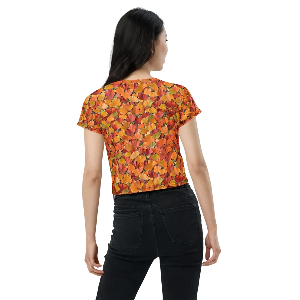 Autumn Fan Dance on Crop Tee — Back