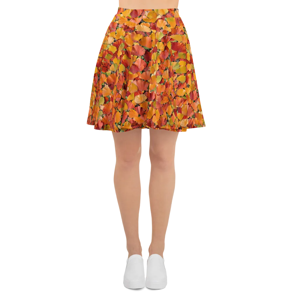 Autumn Fan Dance on Skater Skirt — Front