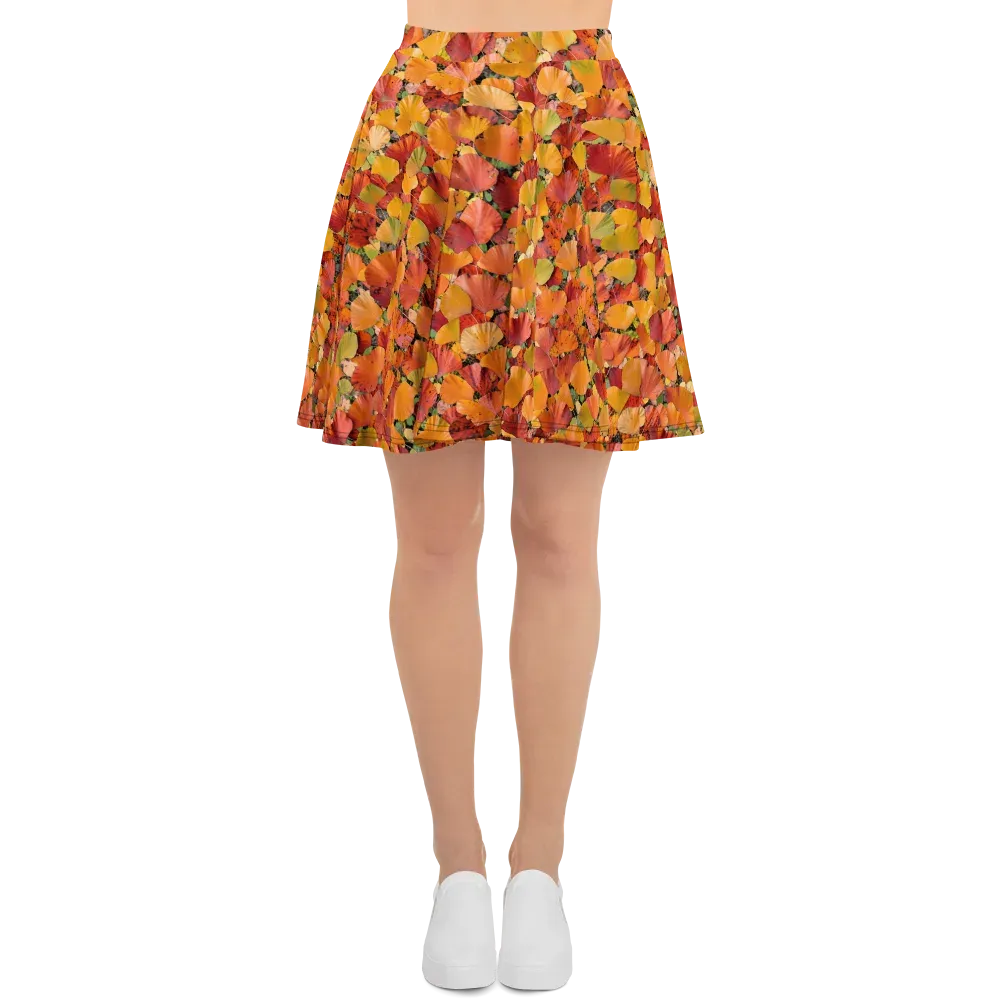 Autumn Fan Dance on Skater Skirt — Front