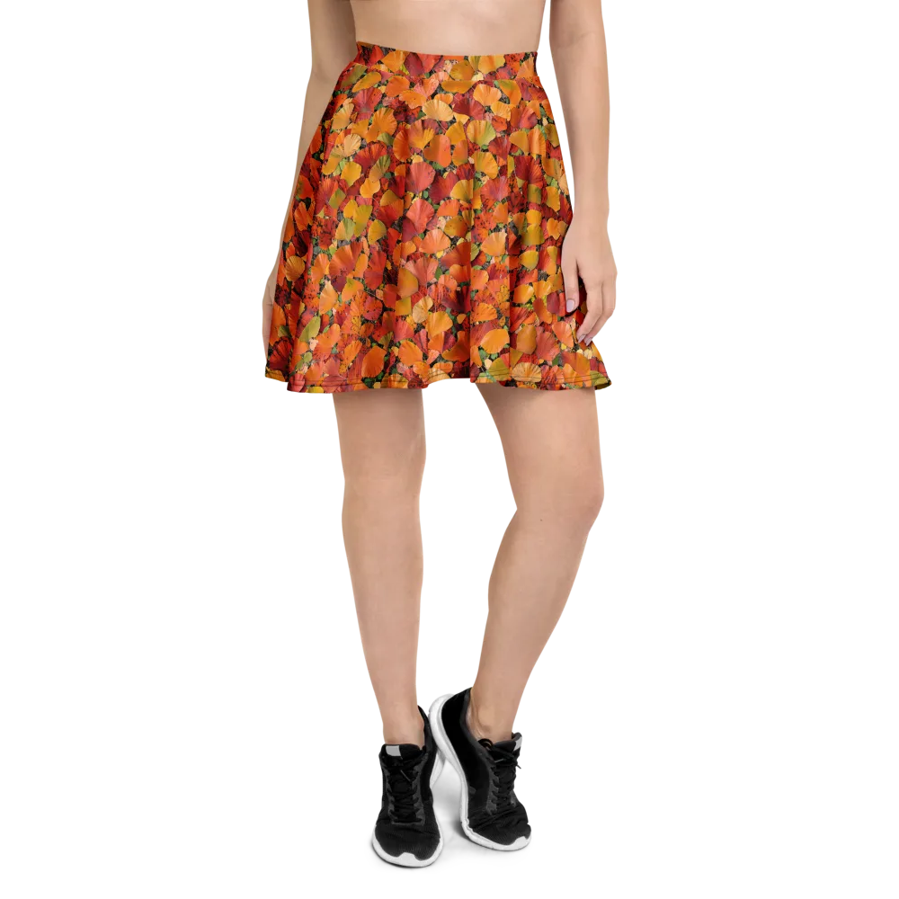 Autumn Fan Dance on Skater Skirt — Front
