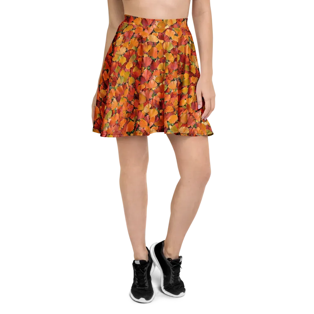 Autumn Fan Dance on Skater Skirt — Front
