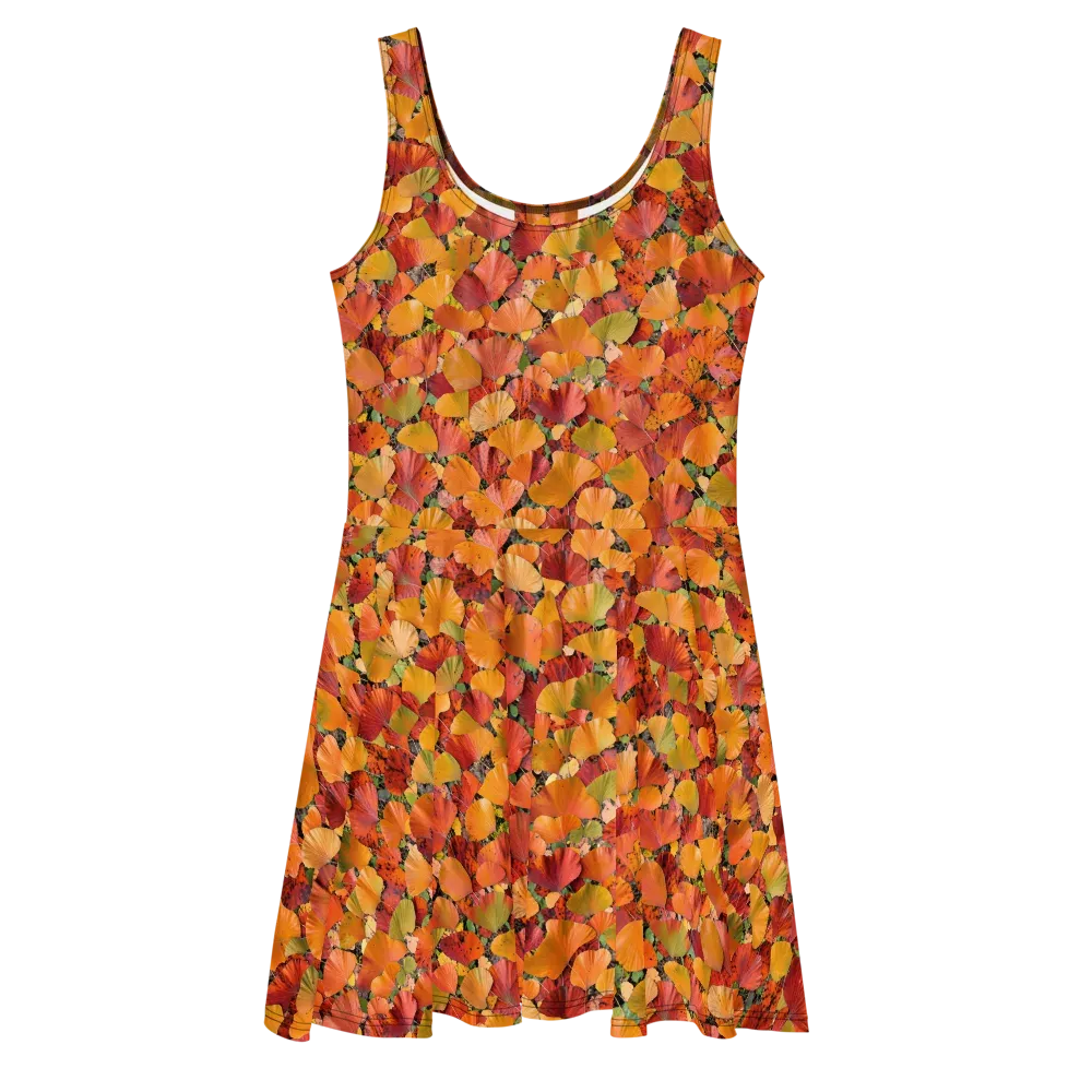 Autumn Fan Dance on Skater Dress — Front