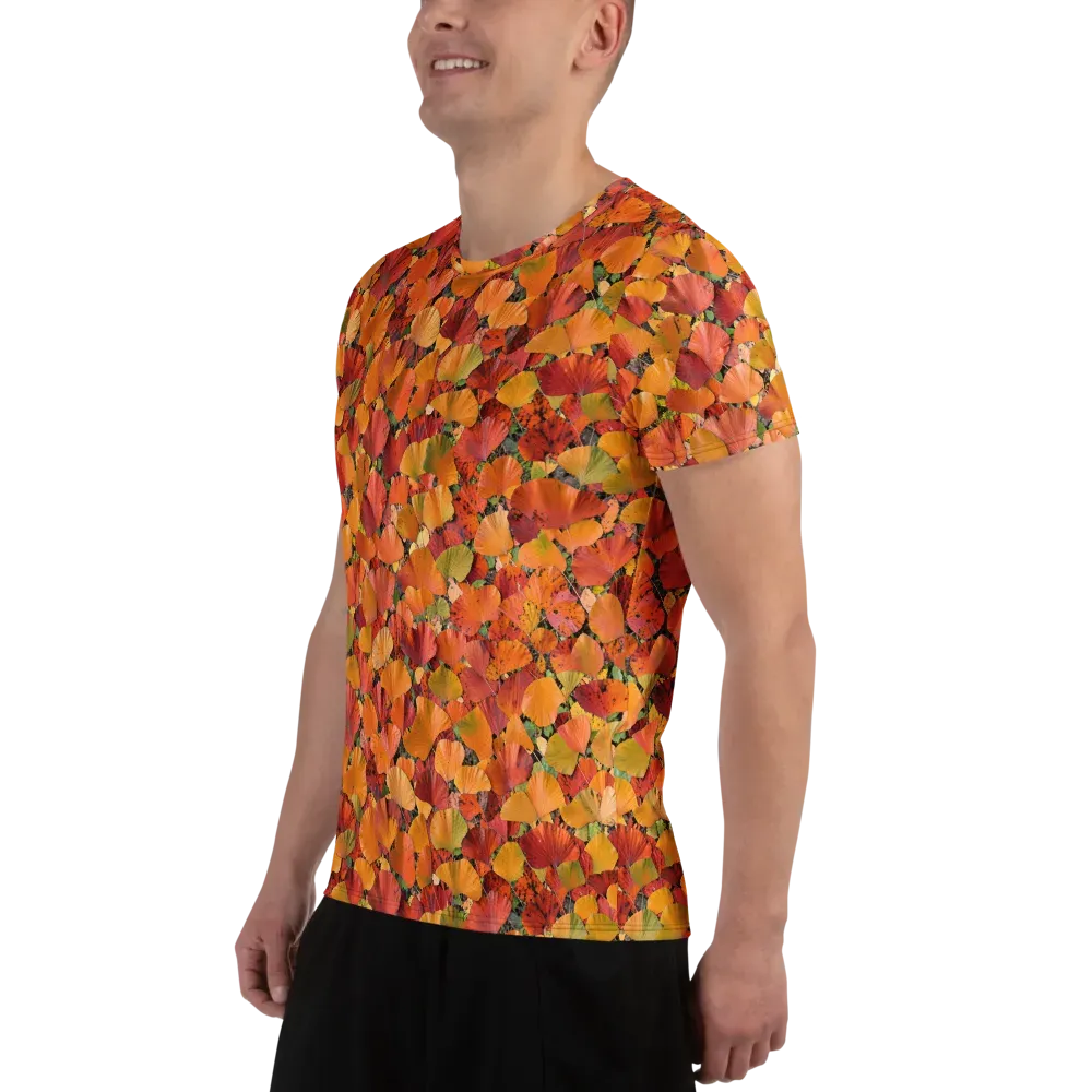 Autumn Fan Dance on Men's Athletic T-Shirt — Left