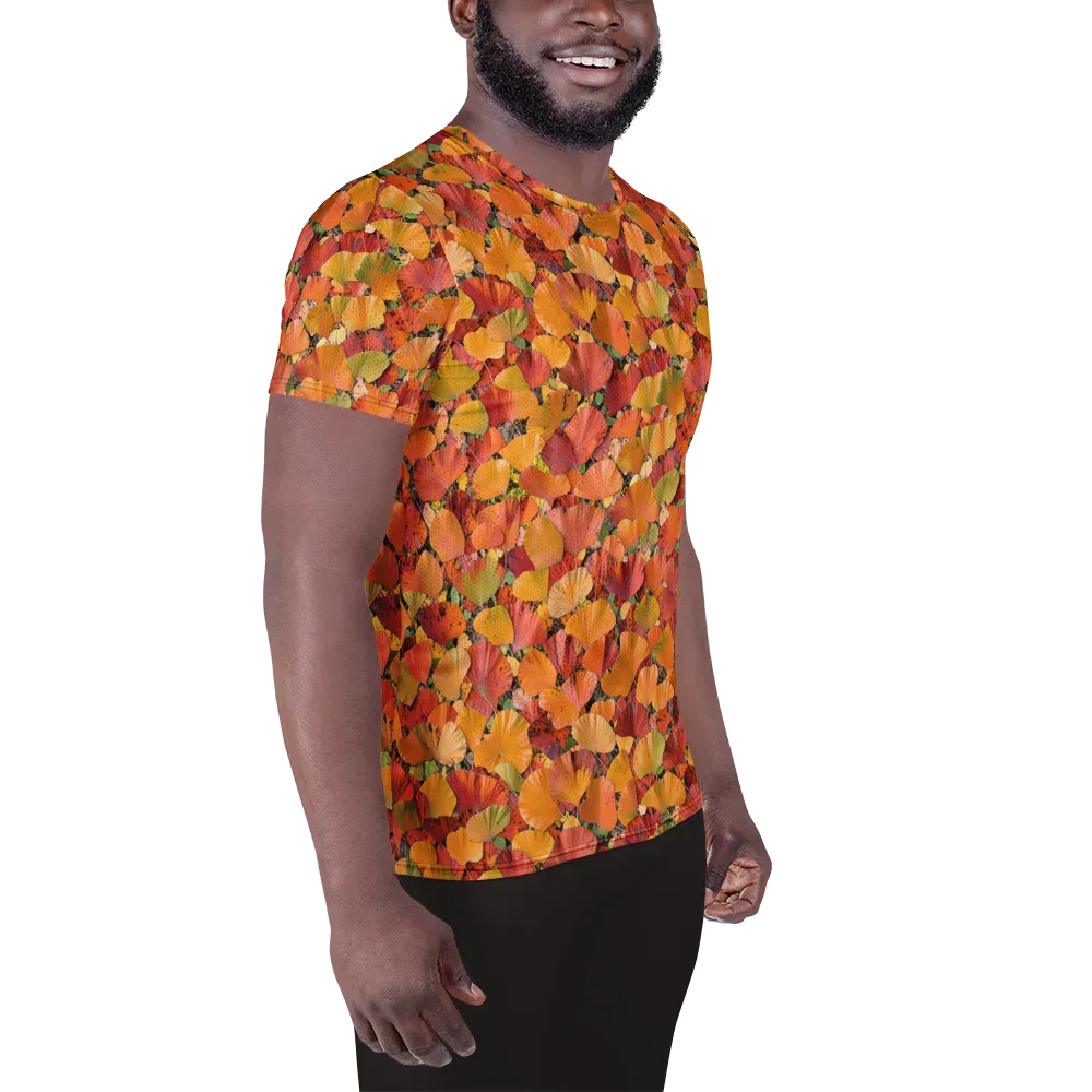 Autumn Fan Dance on Men's Athletic T-Shirt — Right