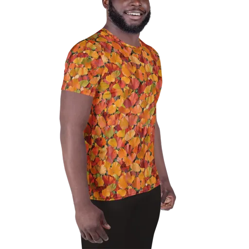Autumn Fan Dance on a Men's Athletic T-Shirt
