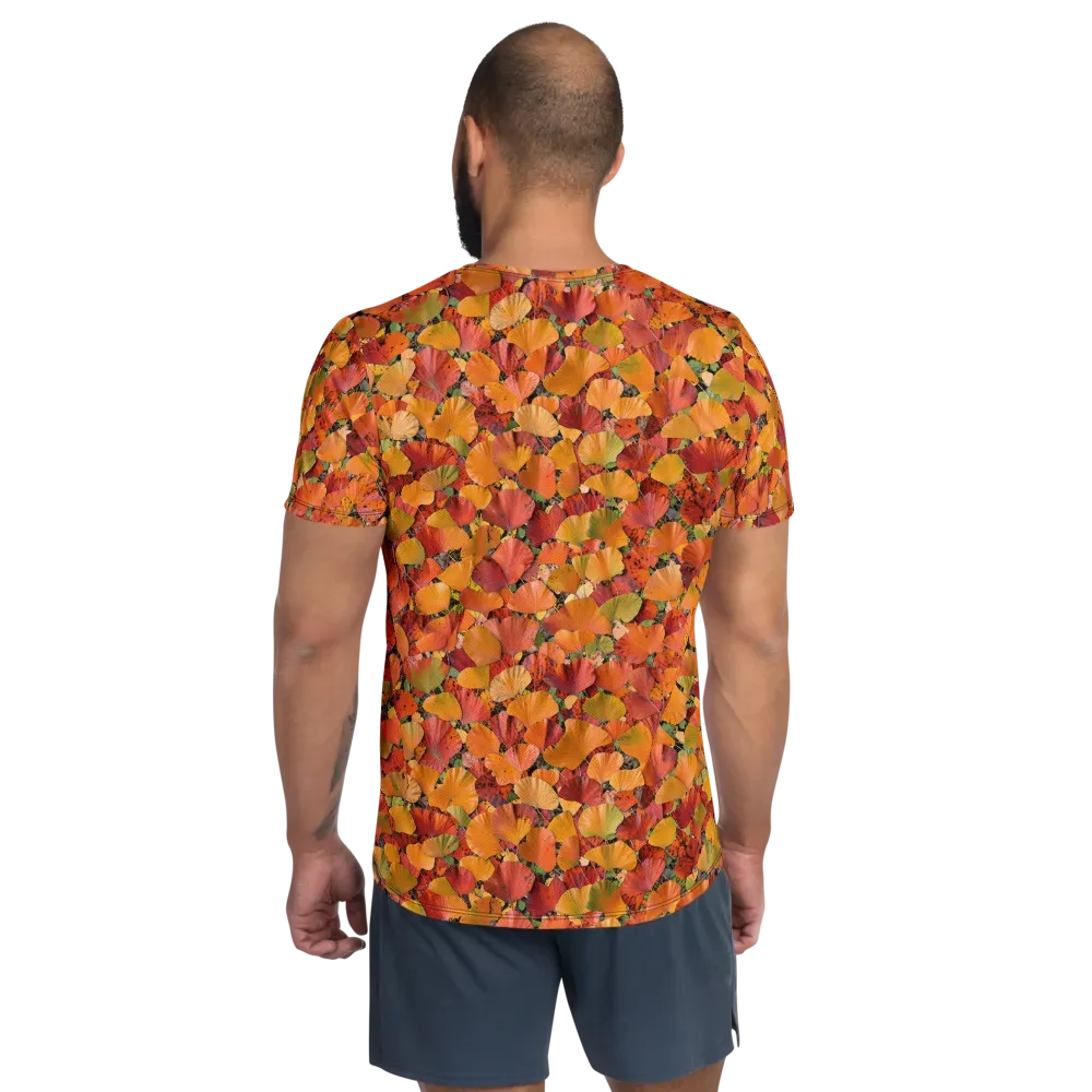 Autumn Fan Dance on Men's Athletic T-Shirt — Back