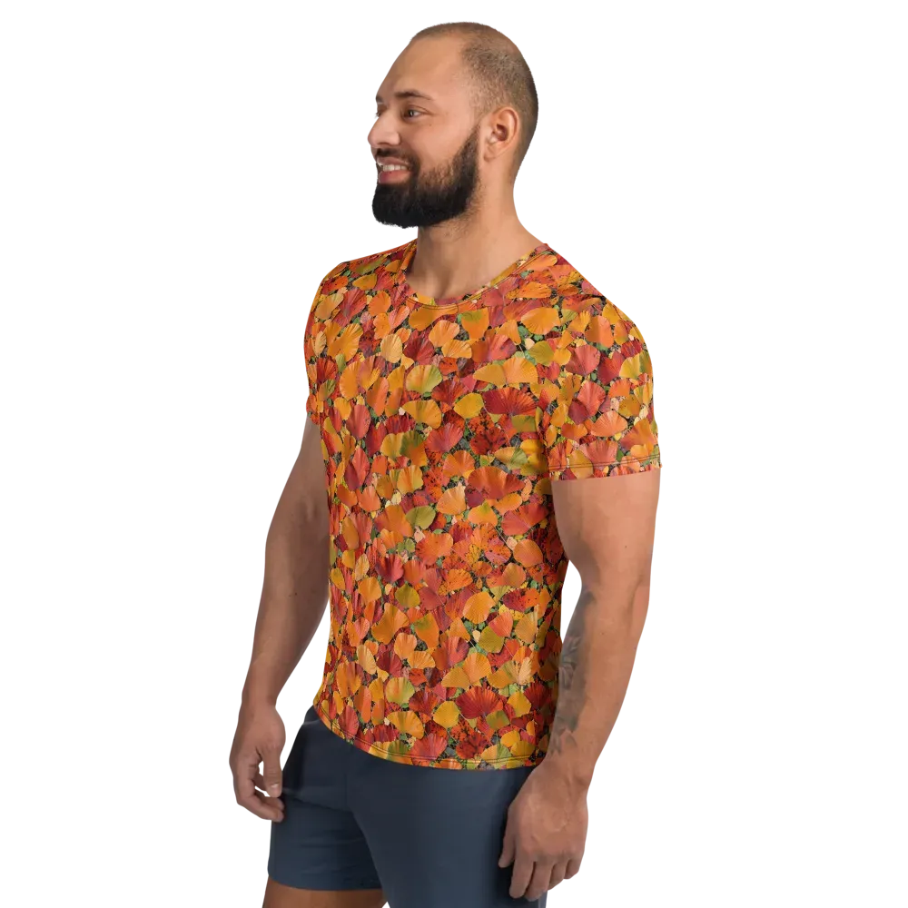 Autumn Fan Dance on Men's Athletic T-Shirt — Left