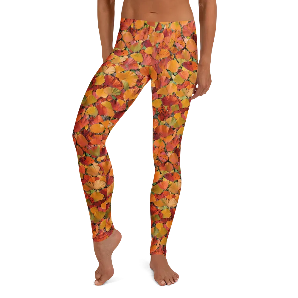 Autumn Fan Dance on Leggings — Front