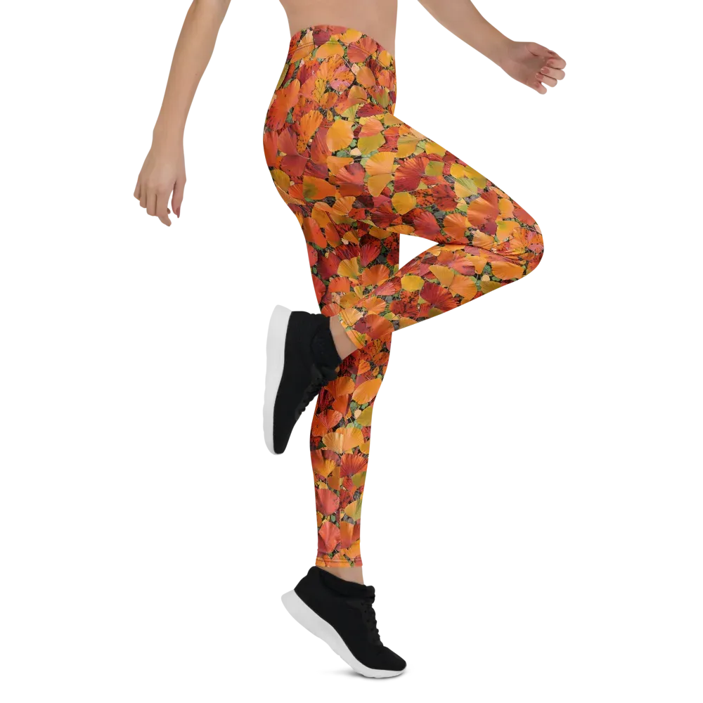 Autumn Fan Dance on Leggings — Right