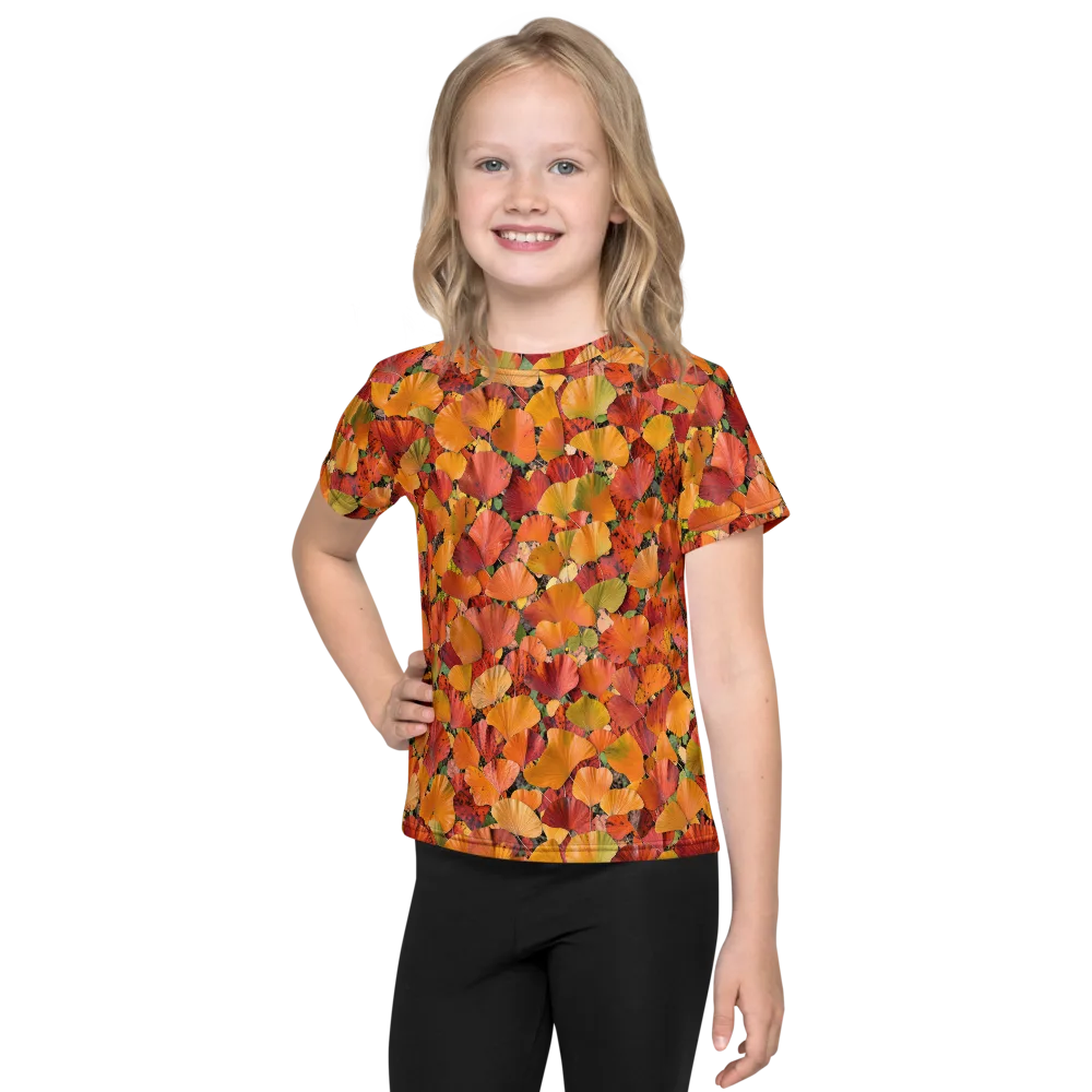 Autumn Fan Dance on Kids Crew Neck T-Shirt — Front