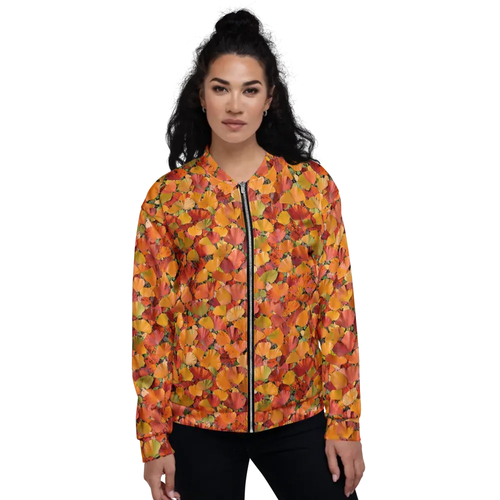 Autumn Fan Dance on Bomber Jacket — Front