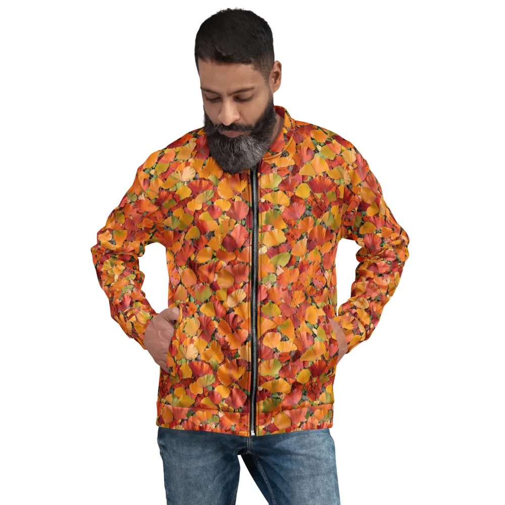 Autumn Fan Dance on Bomber Jacket — Front
