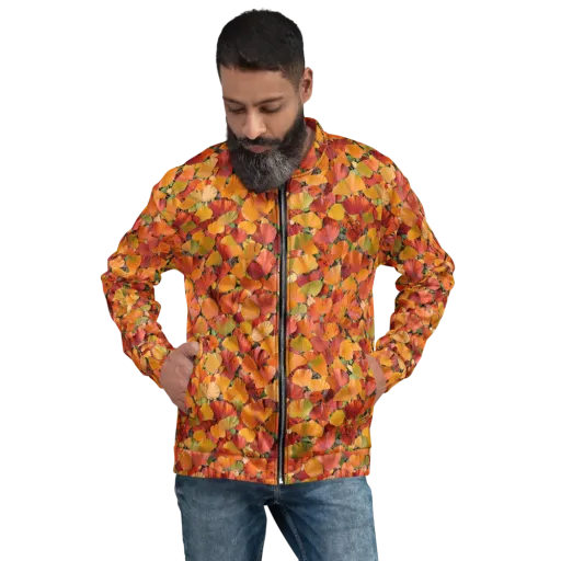 Autumn Fan Dance on a Bomber Jacket
