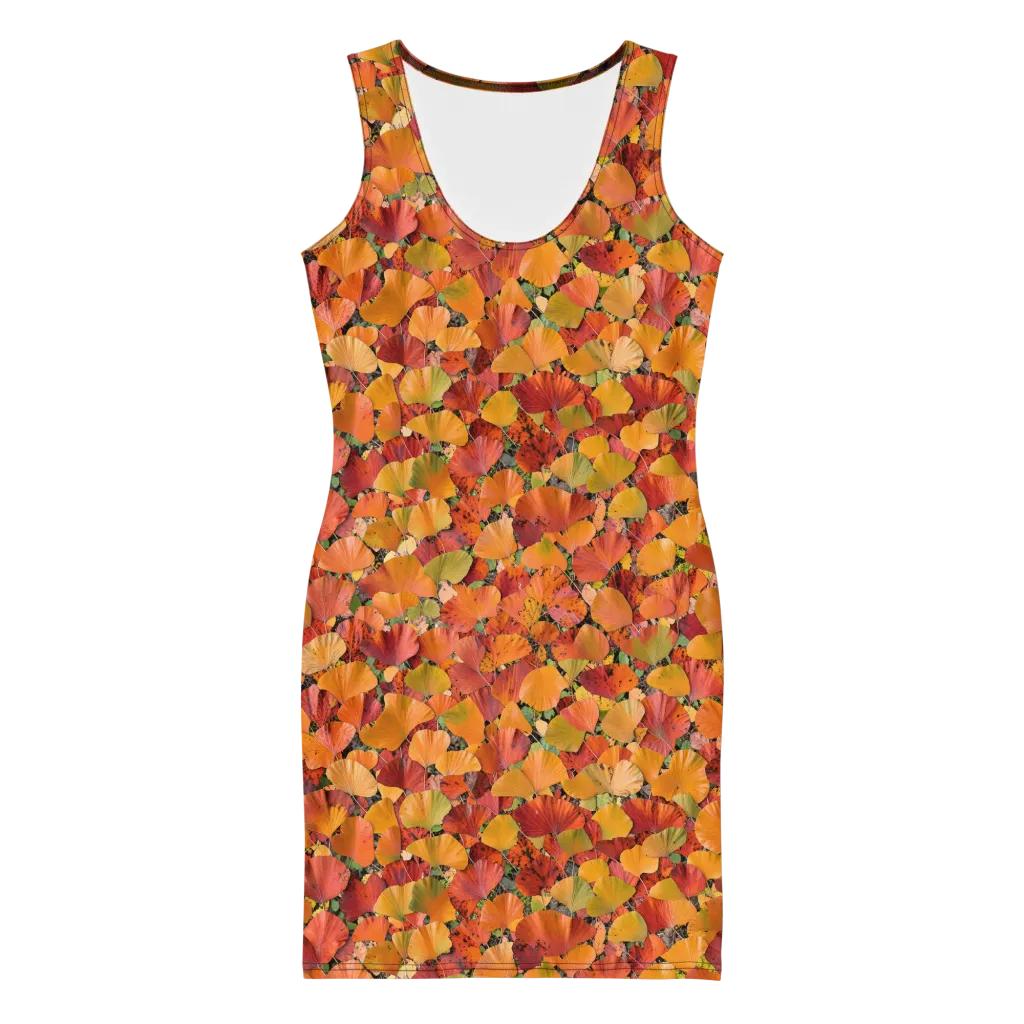 Autumn Fan Dance on Bodycon Dress — Front