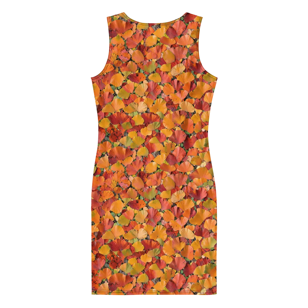 Autumn Fan Dance on Bodycon Dress — Back