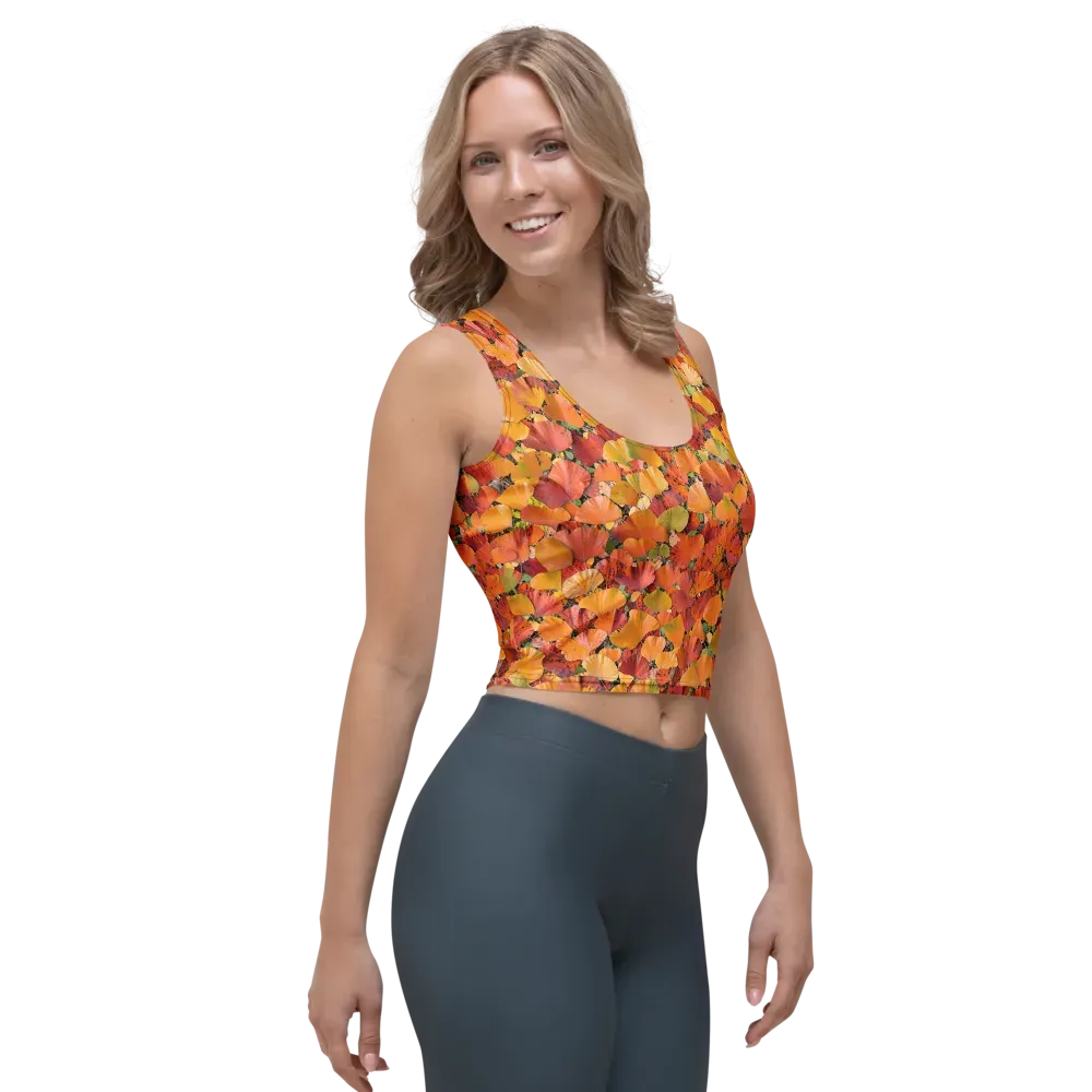 Autumn Fan Dance on Crop Top — Right Front