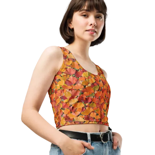 Autumn Fan Dance on a Crop Top