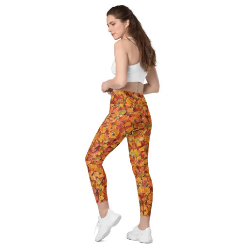 Autumn Fan Dance on a Leggings with Pockets