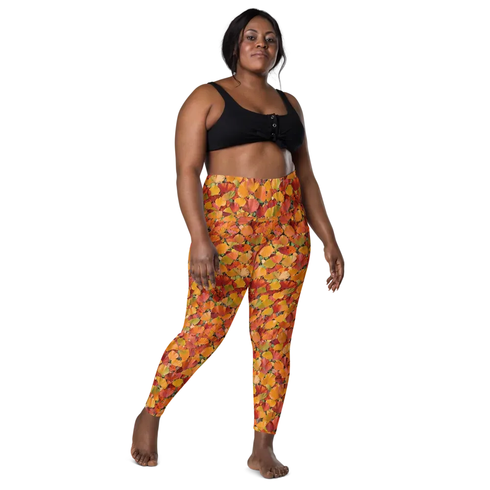Autumn Fan Dance on Leggings with Pockets — Front