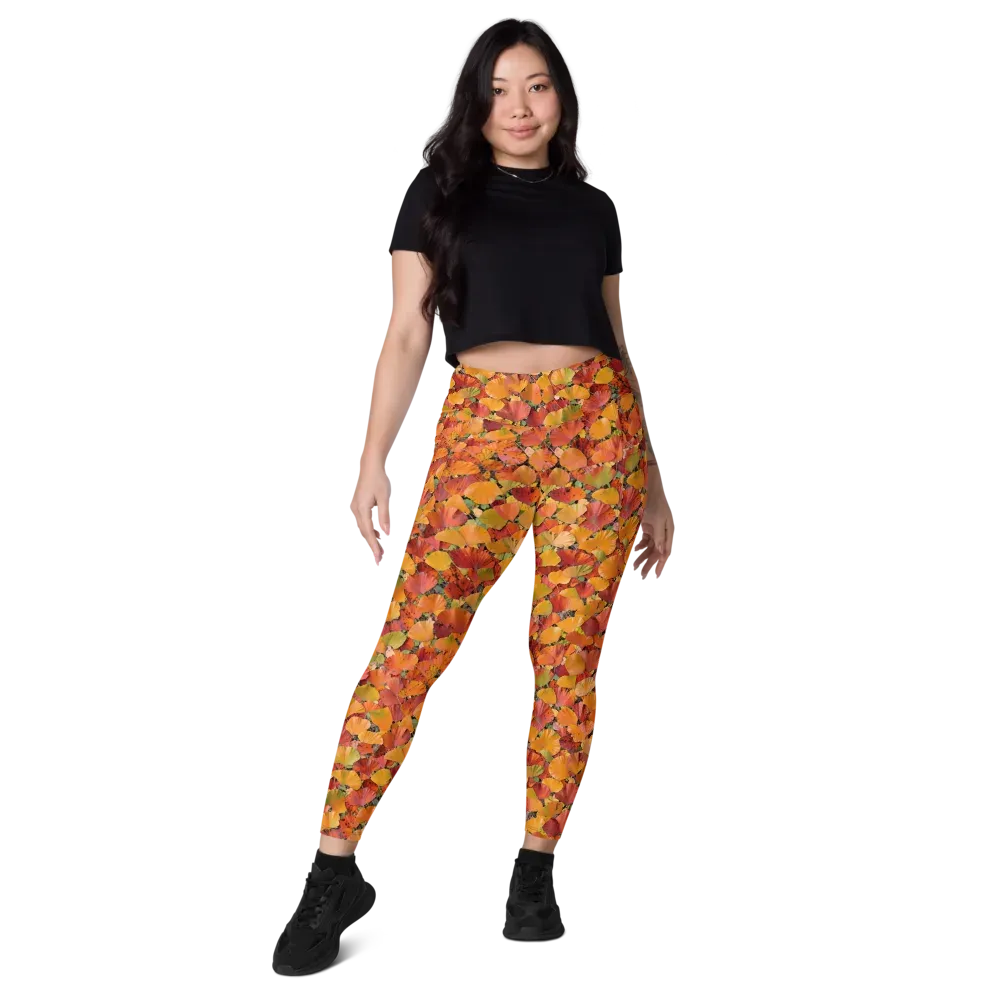 Autumn Fan Dance on Leggings with Pockets — Front