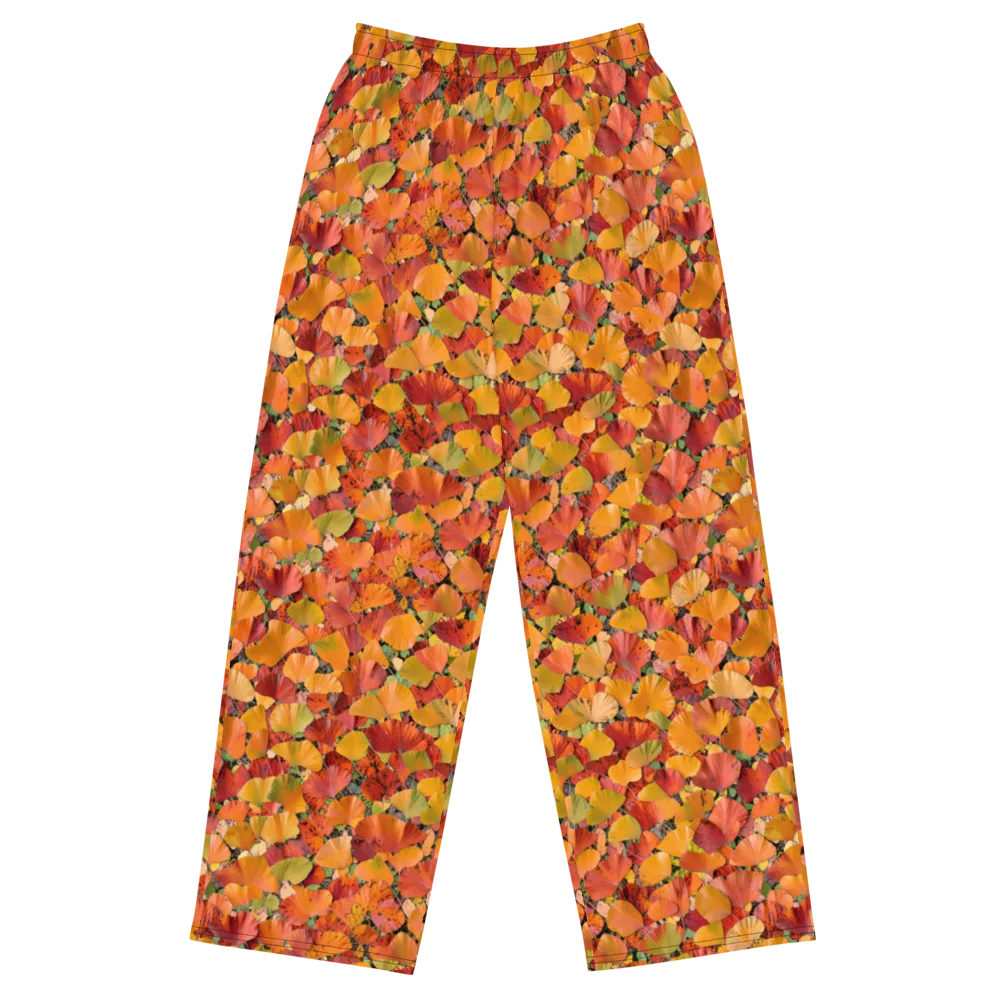 Autumn Fan Dance on Wide-Leg Pants — Front