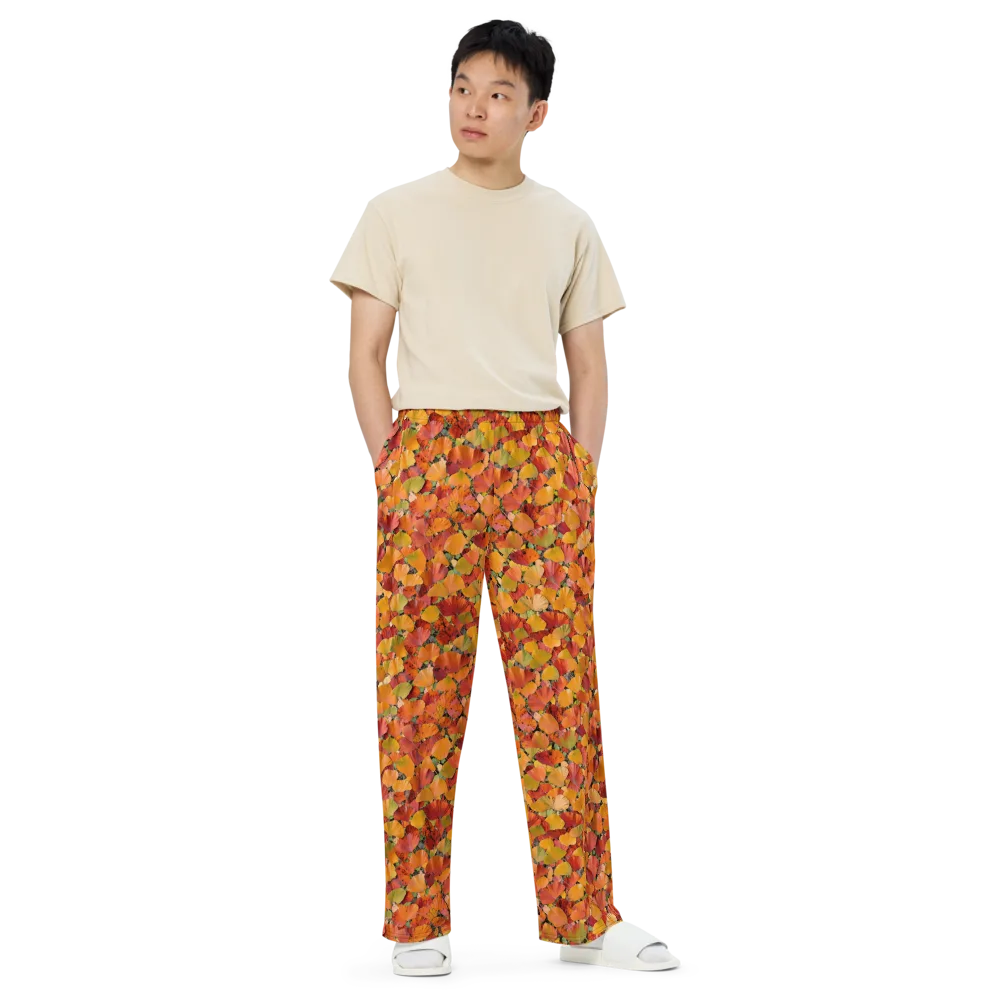 Autumn Fan Dance on Wide-Leg Pants — Front