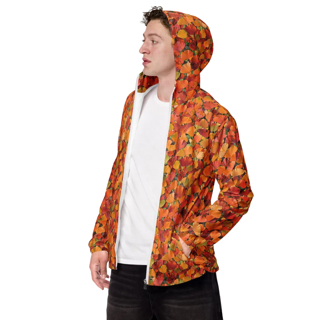 Autumn Fan Dance on Men's Windbreaker — Left Front