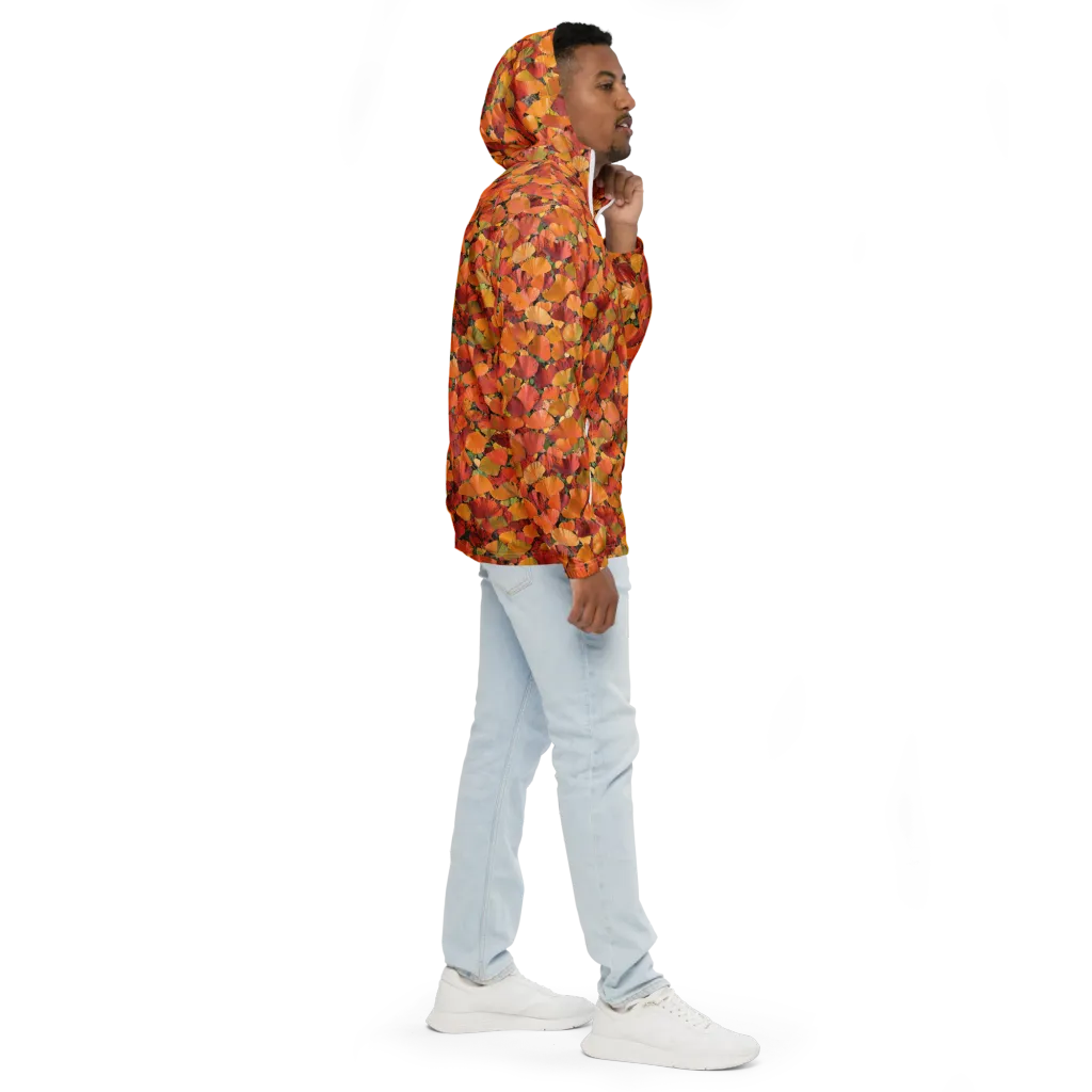 Autumn Fan Dance on Men's Windbreaker — Right