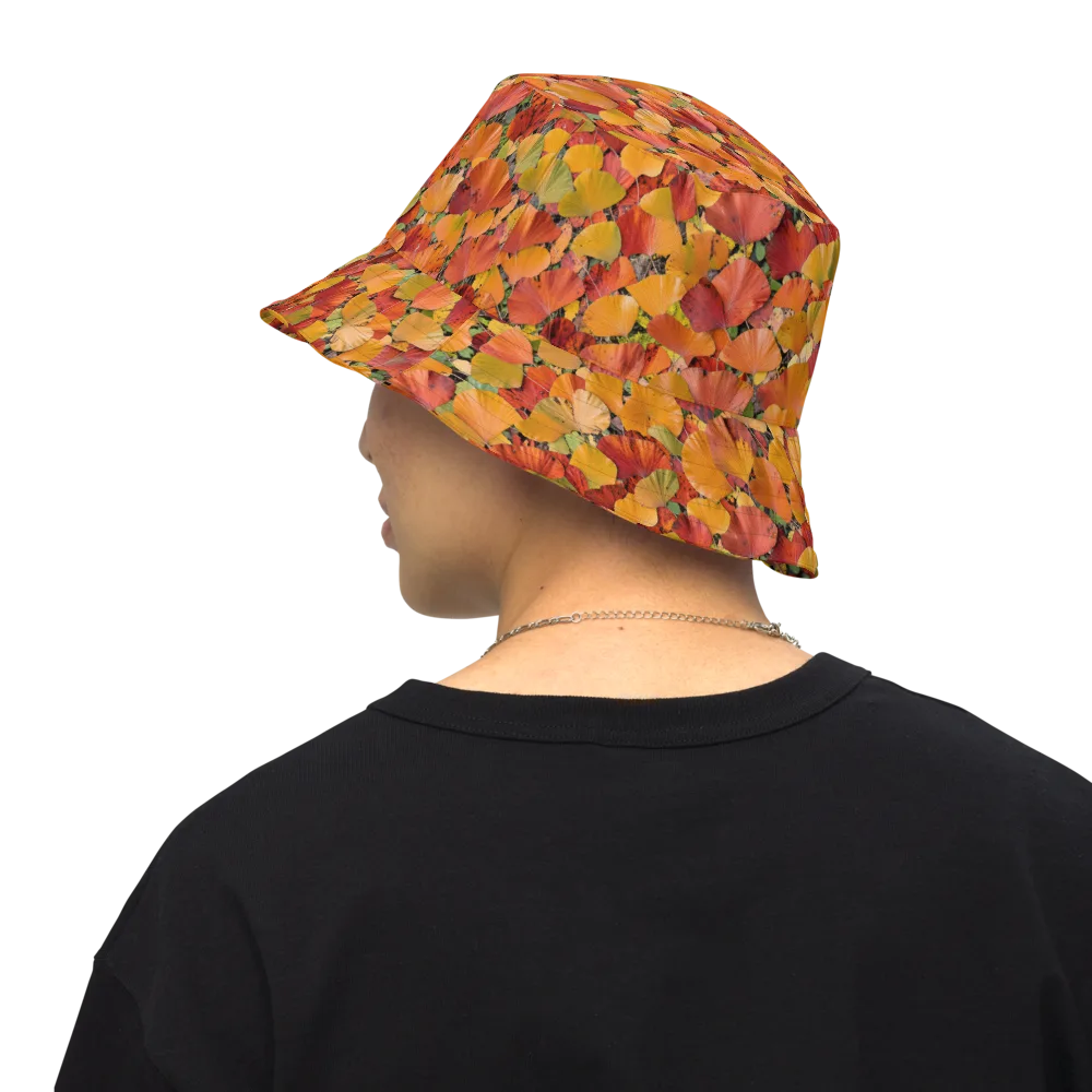 Autumn Fan Dance on Reversible Bucket Hat — Back Inside