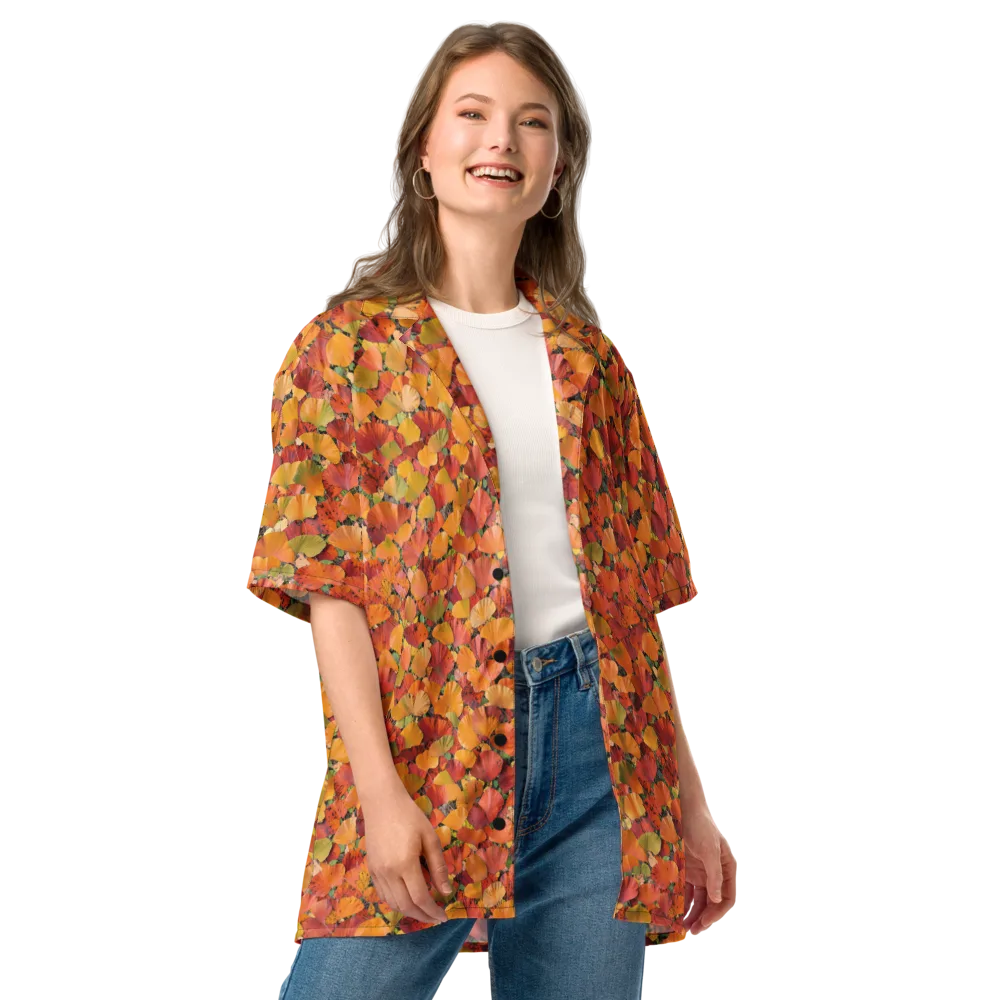 Autumn Fan Dance on Button Shirt — Front