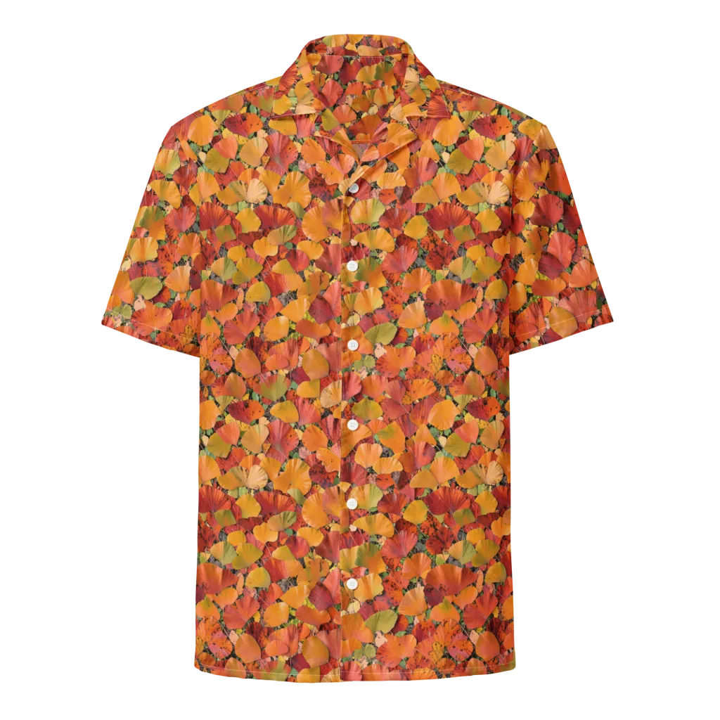 Autumn Fan Dance on Button Shirt — Front