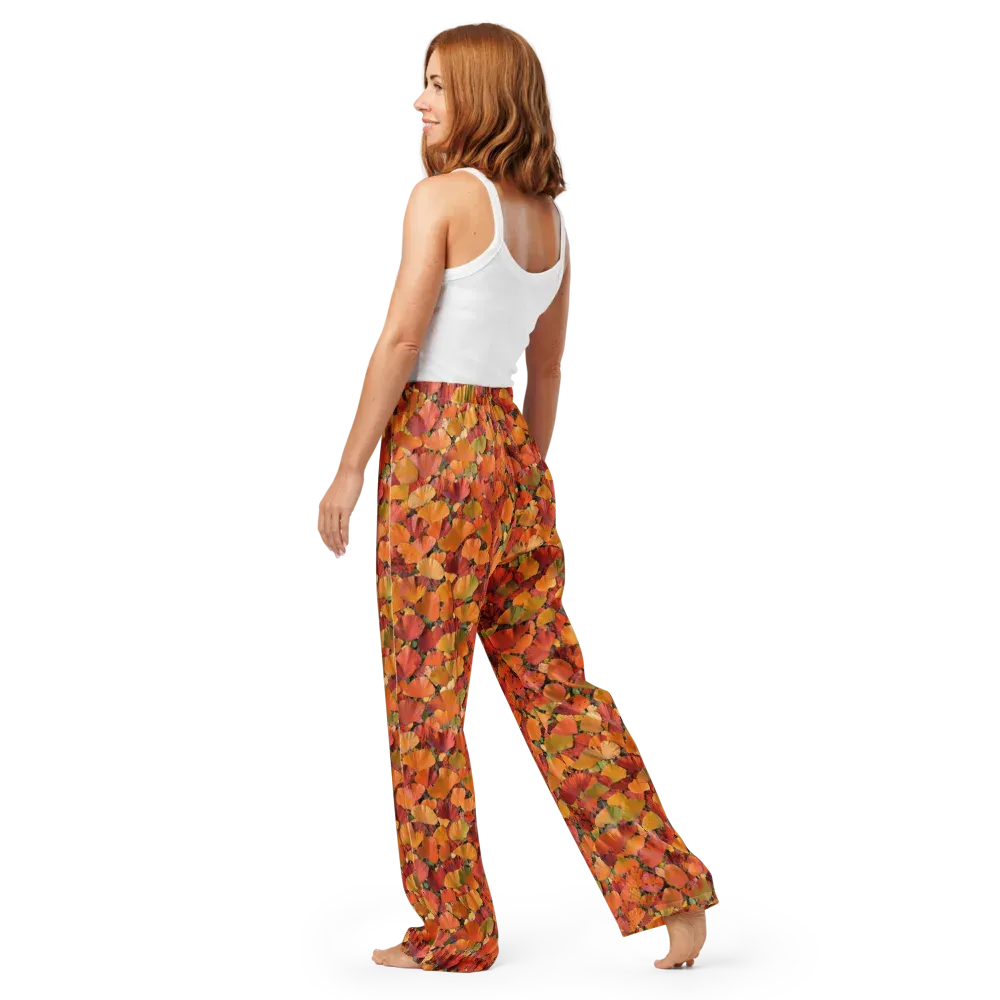 Autumn Fan Dance on Women's Pajama Pants — Back