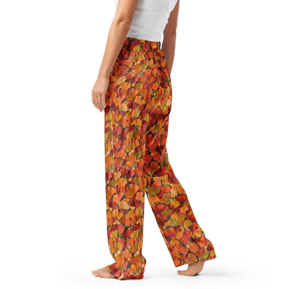 Autumn Fan Dance on Women's Pajama Pants — Left