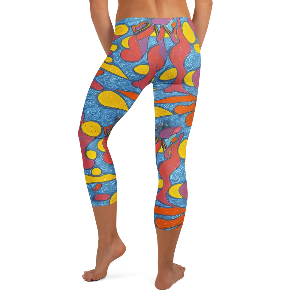 Surreal Splash on Capri Leggings — Back