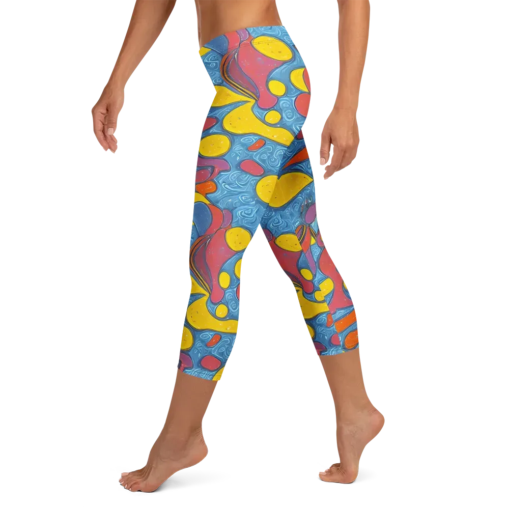 Surreal Splash on Capri Leggings — Left