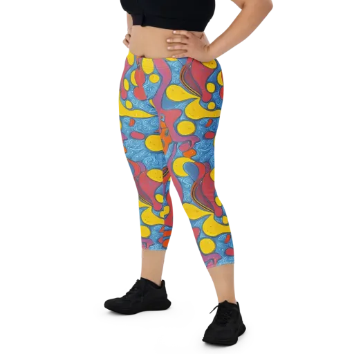Surreal Splash on a Capri Leggings