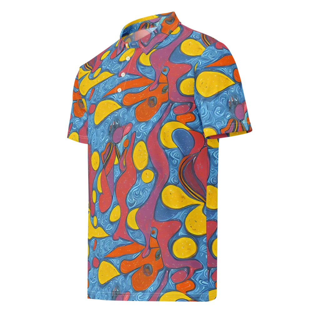 Surreal Splash on Men's Slim Fit Polo Shirt — Left Front