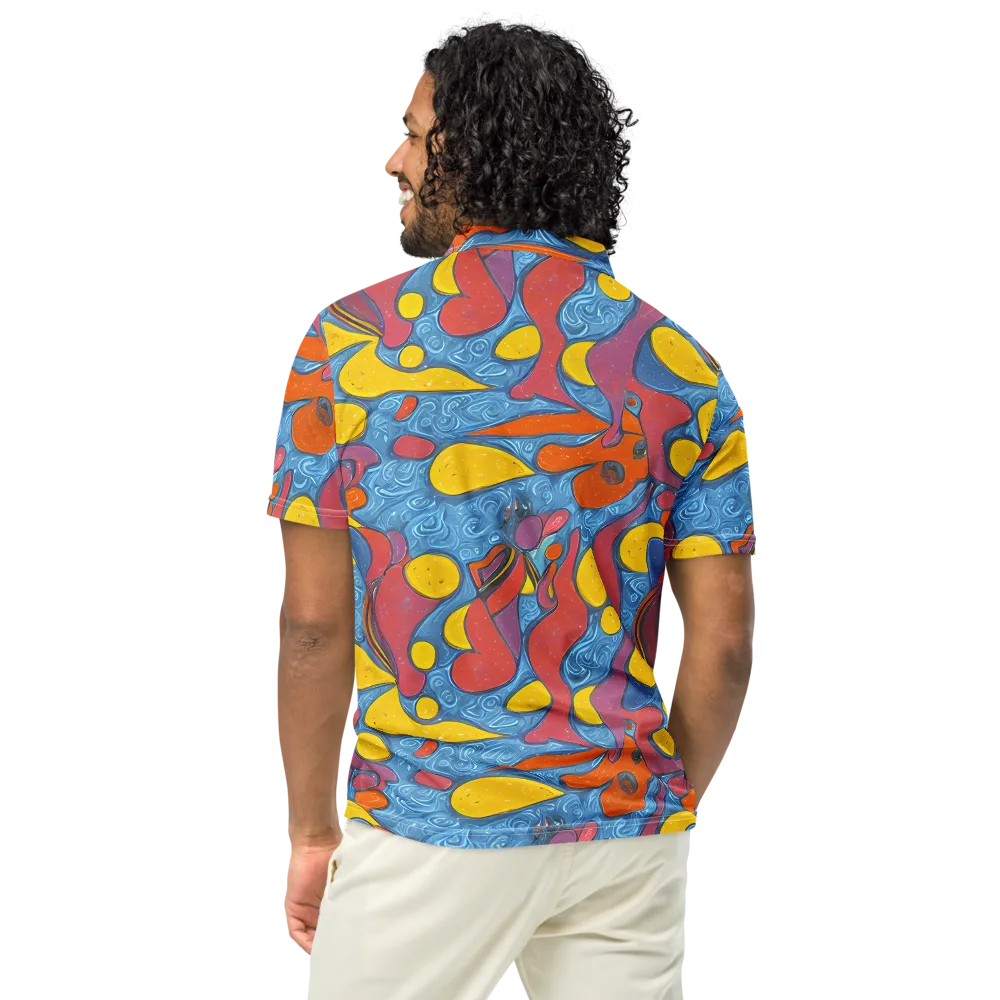 Surreal Splash on Men's Slim Fit Polo Shirt — Back