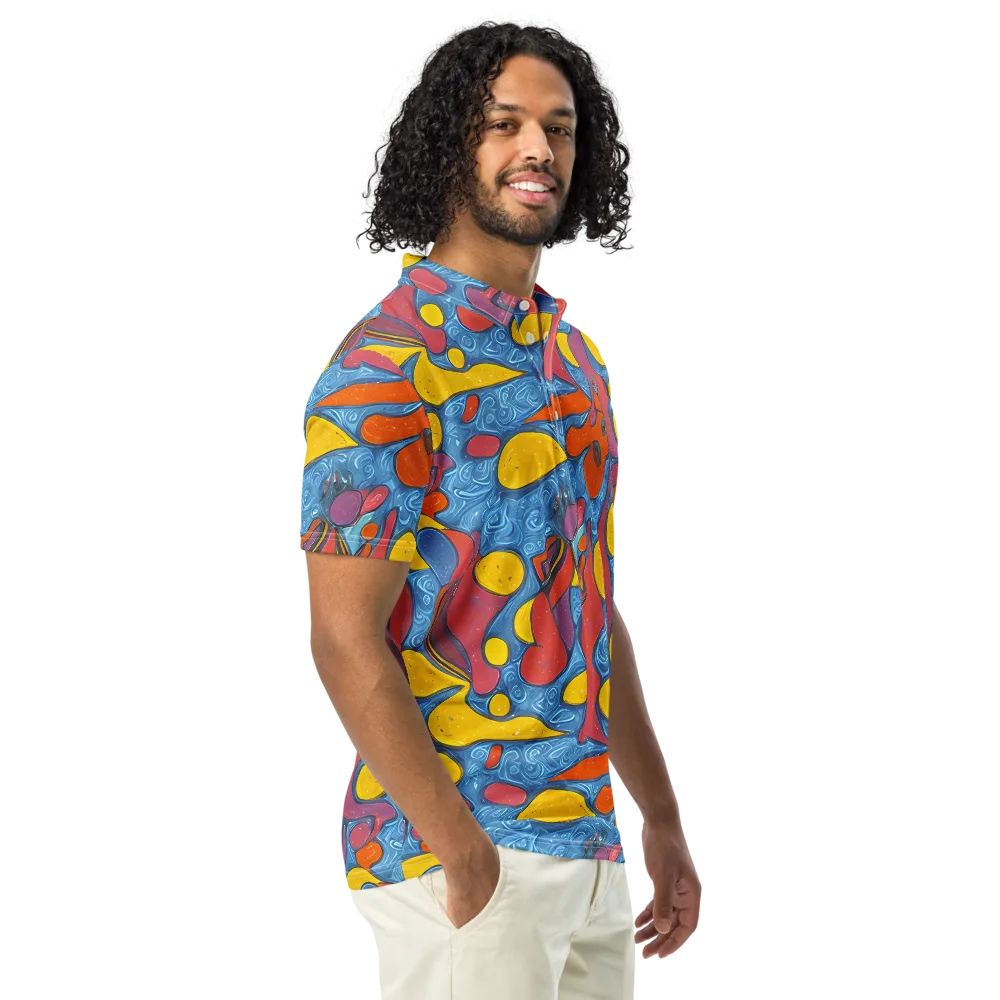 Surreal Splash on Men's Slim Fit Polo Shirt — Right Front
