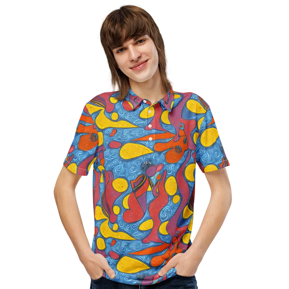 Surreal Splash on Men's Slim Fit Polo Shirt — Front