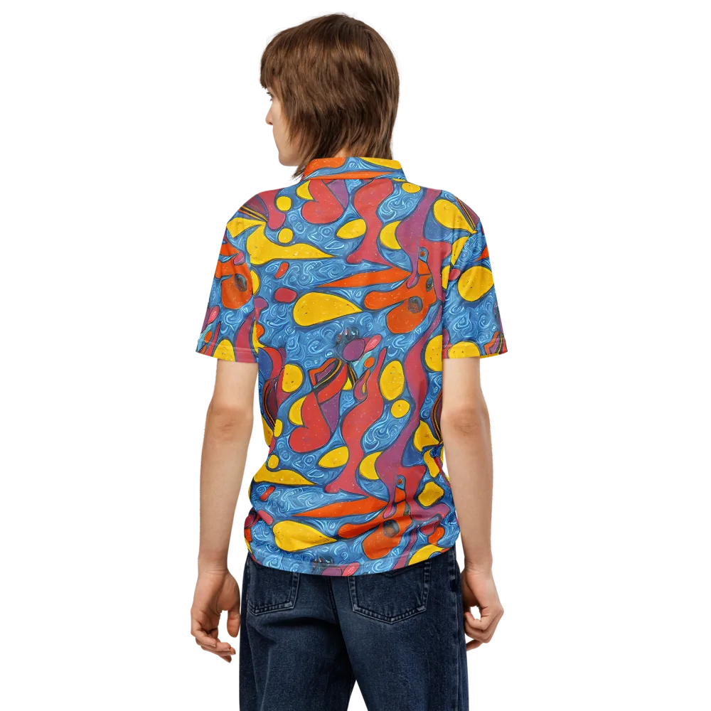 Surreal Splash on Men's Slim Fit Polo Shirt — Back