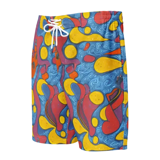 Surreal Splash on a Men's Board Shorts